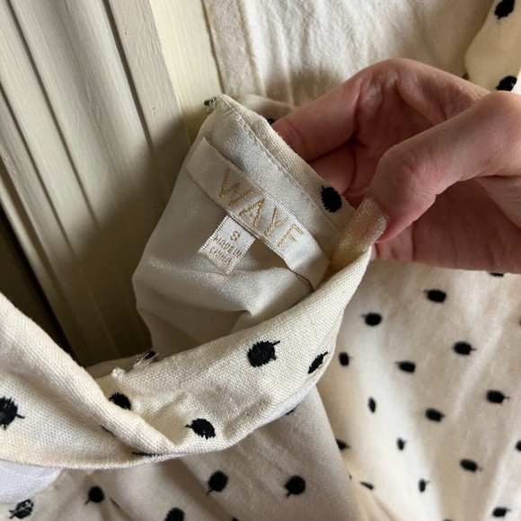 WAYF Carpi Knotted Cutout Mini Dress Polka Dot Small - Picture 8 of 8